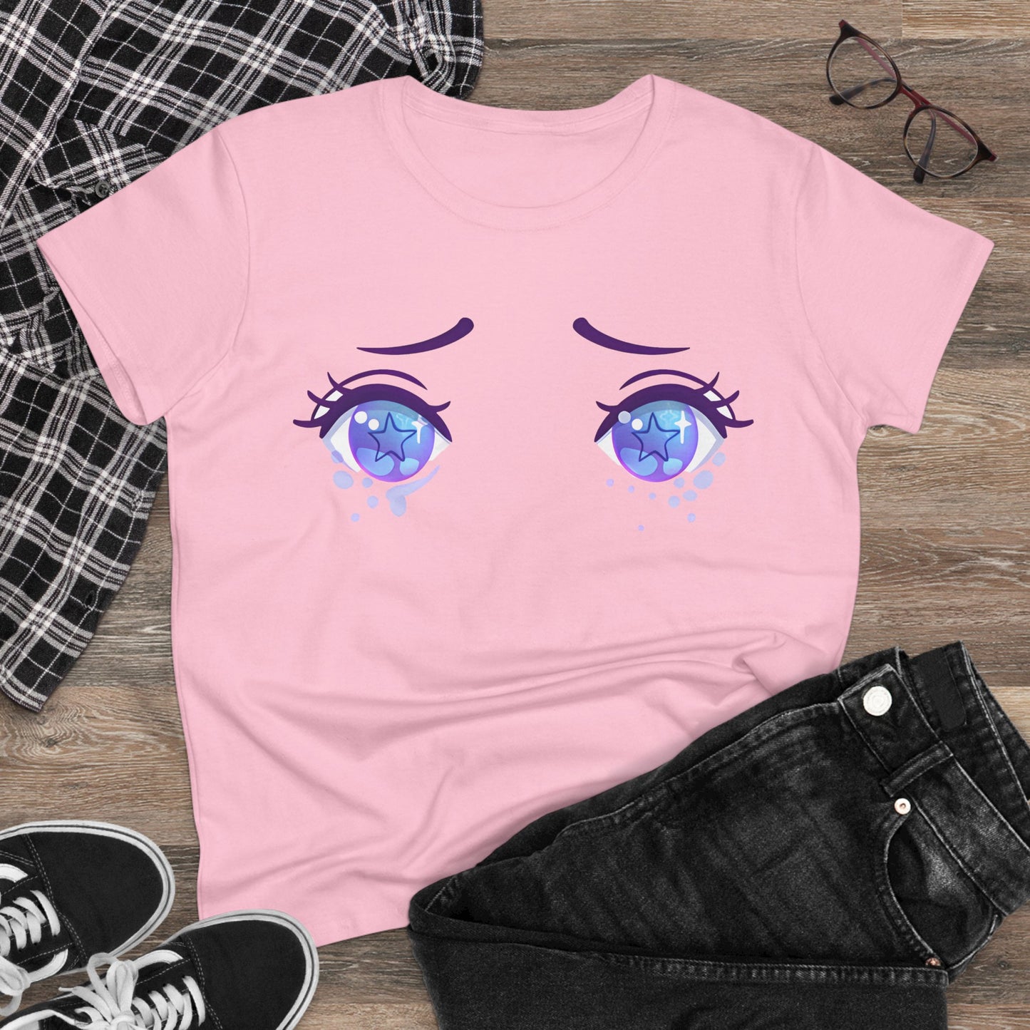Galaxy Eyes Cotton Tee - KawaiiFits™