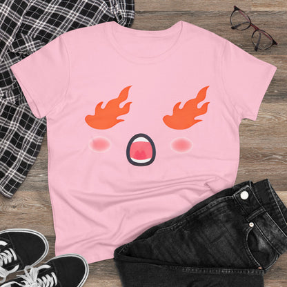 Fire Eyes Cotton Tee - KawaiiFits™