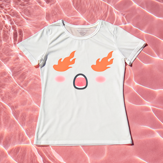 Fire Eyes Cotton Tee - KawaiiFits™