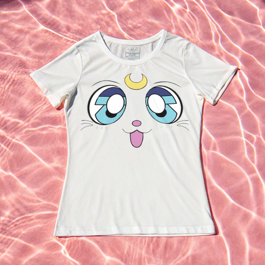 Moon Kitty Cotton Tee - KawaiiFits™